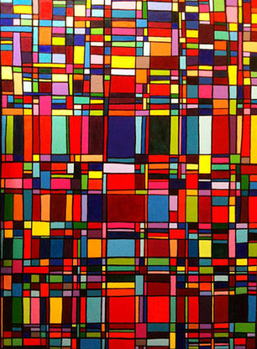 Vitrail acrylique sur toile